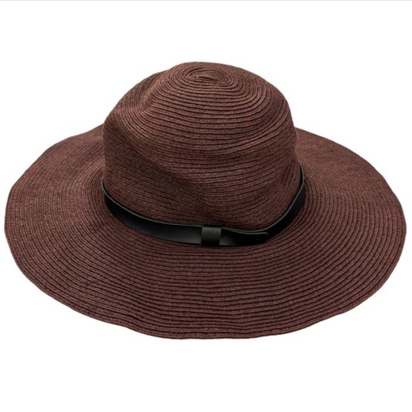 Woven Hat Brown Black Belted Foldable Packable Sun Travel Fashion One Size - Picture 3 of 14